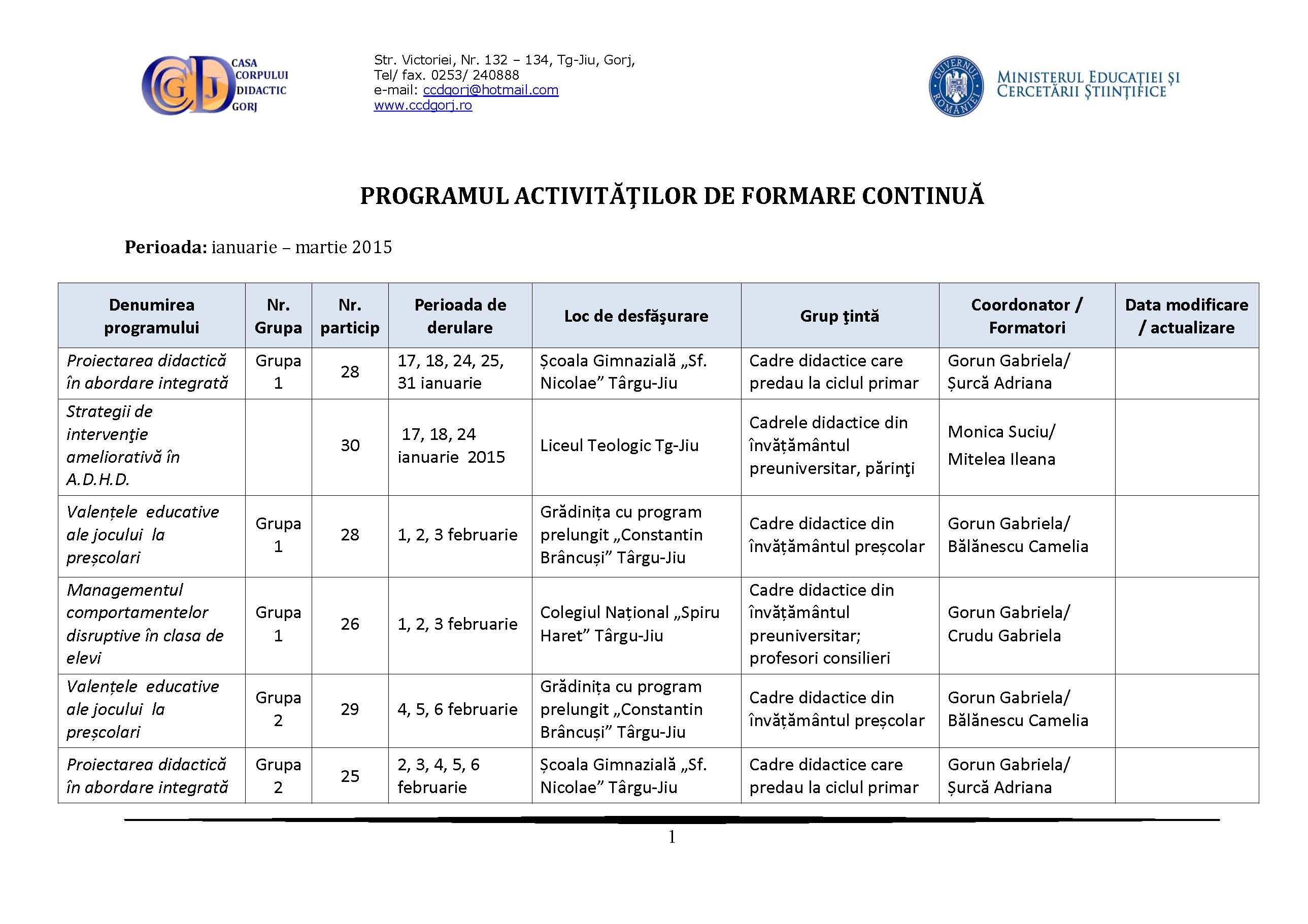 CCD Program activitati_2015